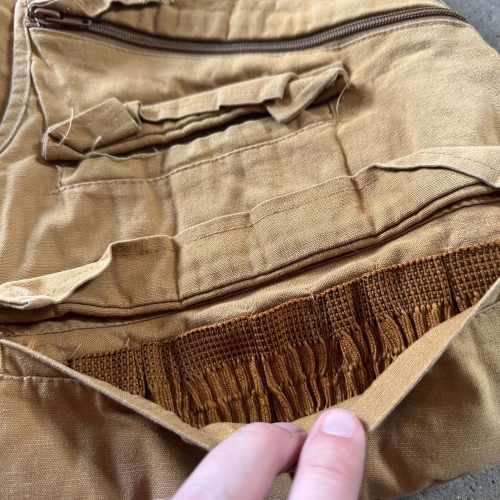 VTG Game Winner Hunting Vest Mens XL Tan Brown Duck Canvas Utility Game Bag - Picture 3 of 11
